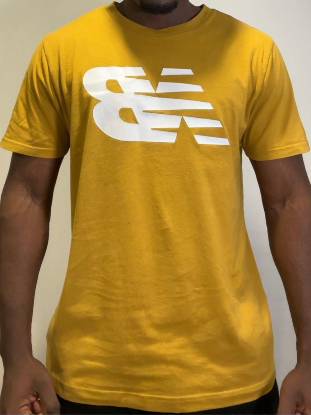 New Balance Men’s Mustard Yellow Logo Short Sleeve Tee